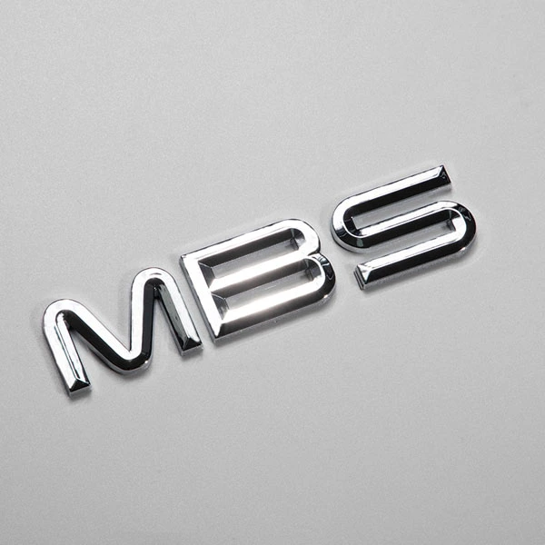 Förkromad ABS 3D-emblem Bil Silver Mirror Logotyp
