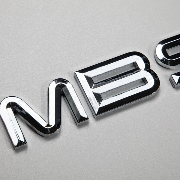 Förkromad ABS 3D-emblem Bil Silver Mirror Logotyp