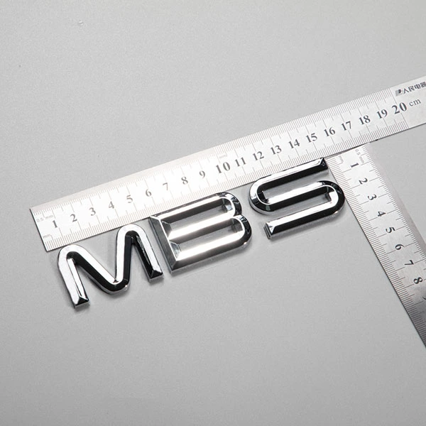Förkromad ABS 3D-emblem Bil Silver Mirror Logotyp