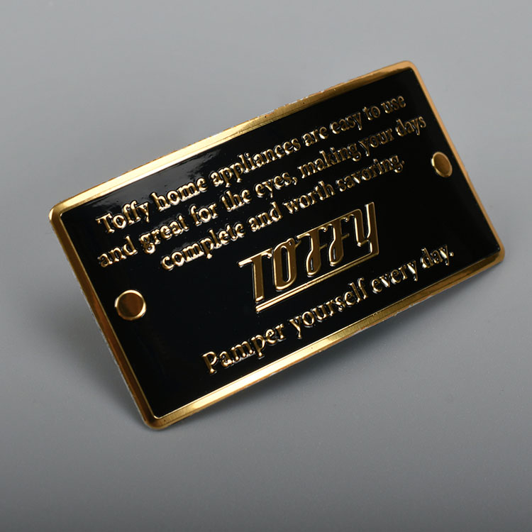 Aluminiumtryckt guldmetalletikett