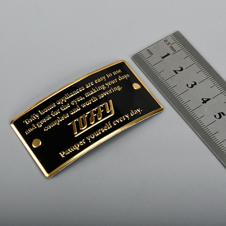 Aluminiumtryckt guldmetalletikett