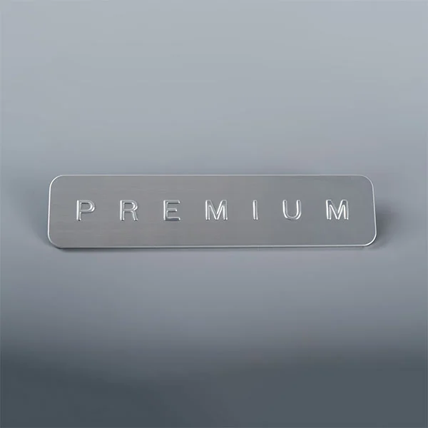 Märkestryckt aluminiumetikett