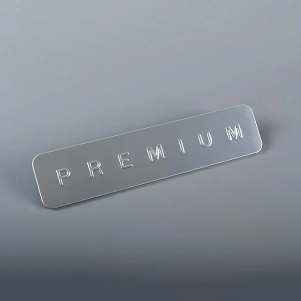 Märkestryckt aluminiumetikett
