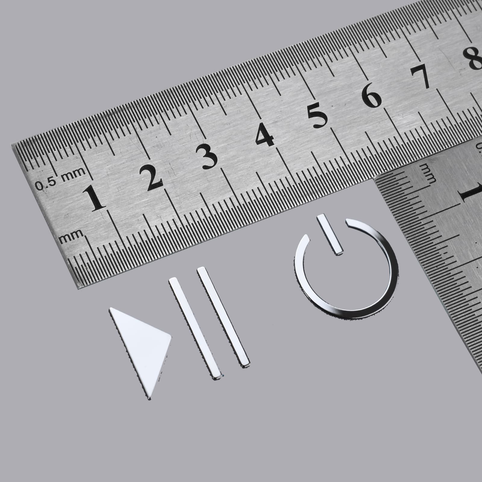 Silver nickel metalliska dekaler