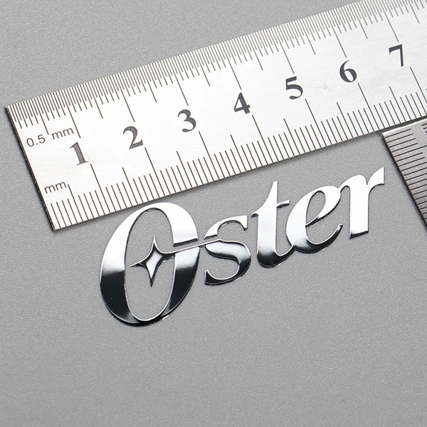 Custom Metal Transfer Etikett Sticker Elektroformande Metal Nickel Logo