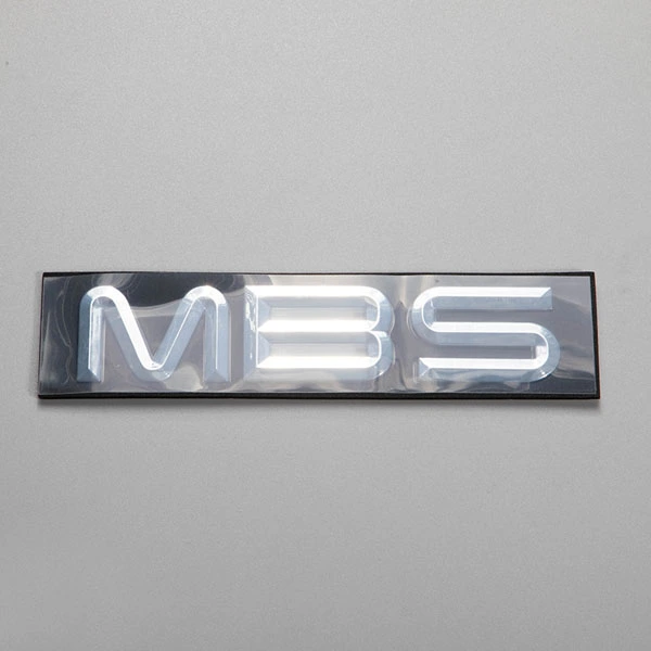 Förkromad ABS 3D-emblem Bil Silver Mirror Logotyp