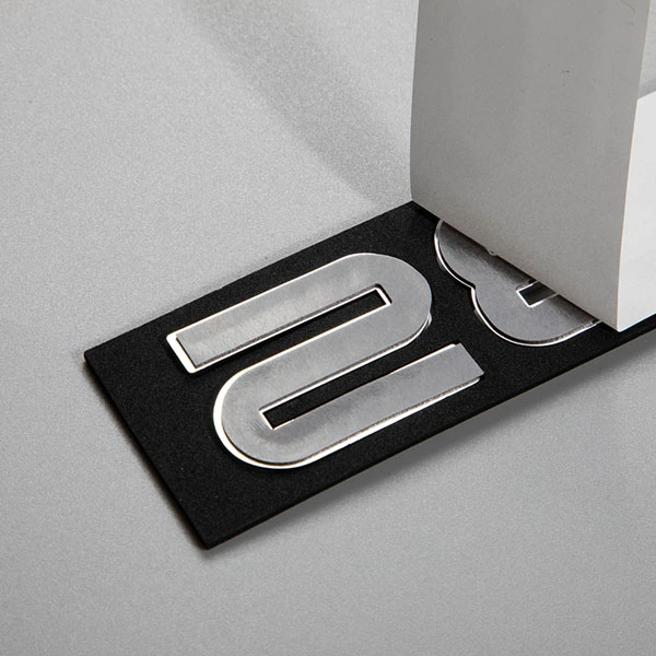 Förkromad ABS 3D-emblem Bil Silver Mirror Logotyp