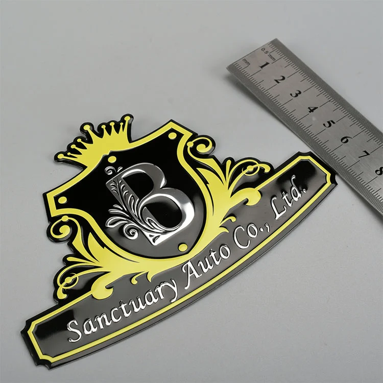 Metalletikett med logotyp