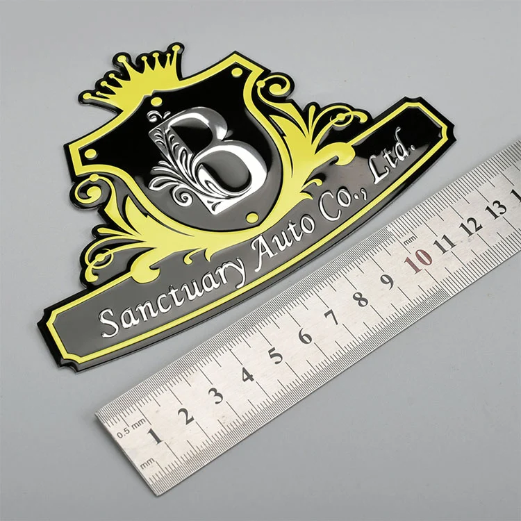 Metalletikett med logotyp