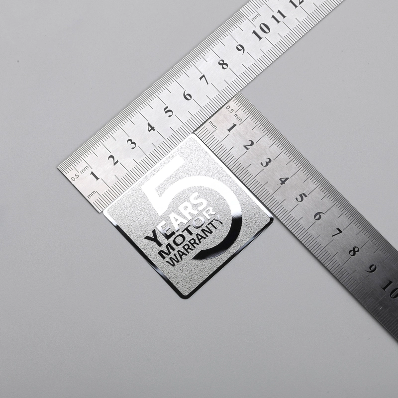 Metall Krom Texture Etikett Silver Tunn Självhäftande klistermärke