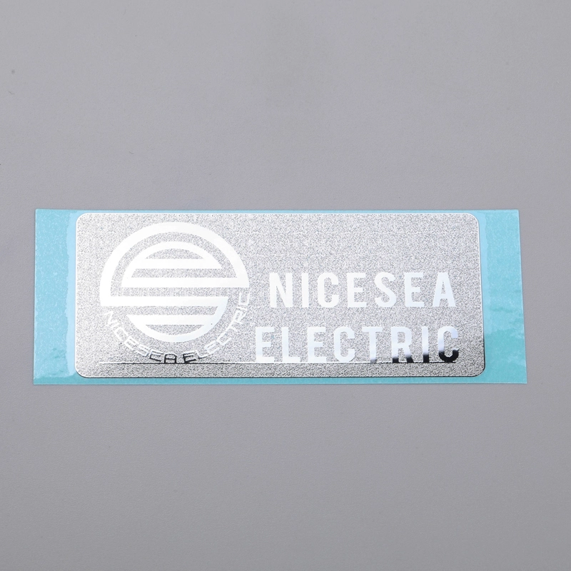 Krom Silver-logotyp Nickeletikett med 3M-lim