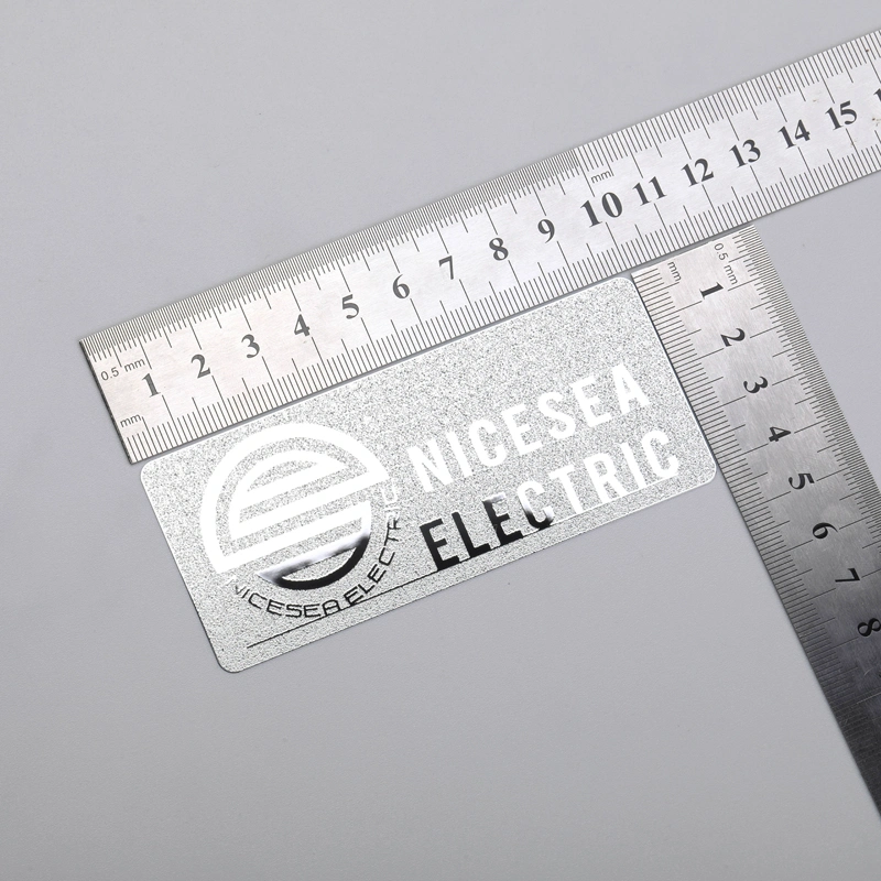 Krom Silver-logotyp Nickeletikett med 3M-lim
