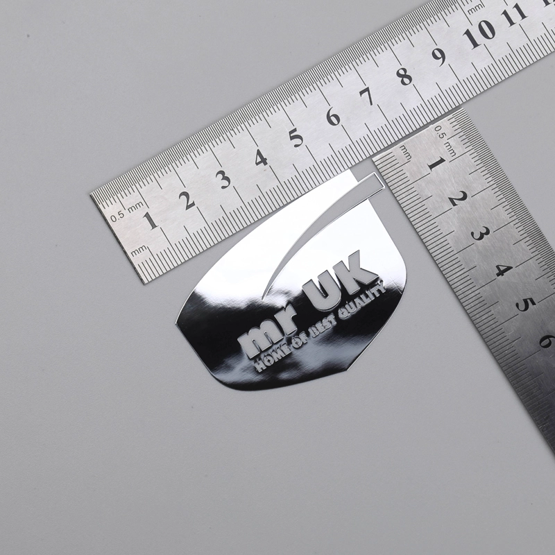 Skräddarsydd Chrome Glossy Thin Emblem Logo med 3M-lim